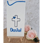 Stickdatei - ITH Schokohülle "Danke" christlich Kreuz